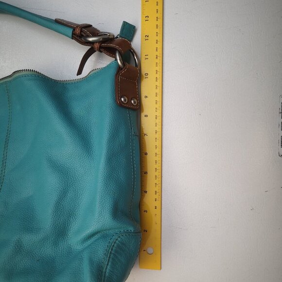 Nino BOSSI Turquoise and Brown Satchel - Picture 11 of 13